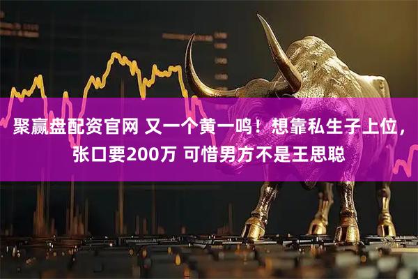 聚赢盘配资官网 又一个黄一鸣！想靠私生子上位，张口要200万 可惜男方不是王思聪