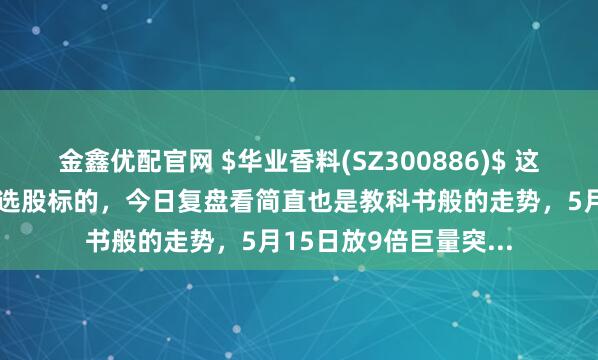 金鑫优配官网 $华业香料(SZ300886)$ 这是我第一只实践突破选股标的，今日复盘看简直也是教科书般的走势，5月15日放9倍巨量突...
